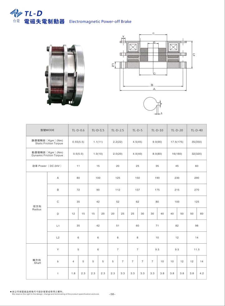 斷電電磁剎車(chē)器,失電式電磁剎車(chē)器規格尺寸圖